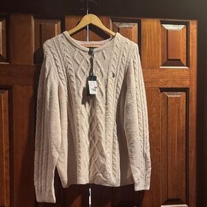 U.S. Polo Assn. Light Beige Cable Knit Sweater#94
